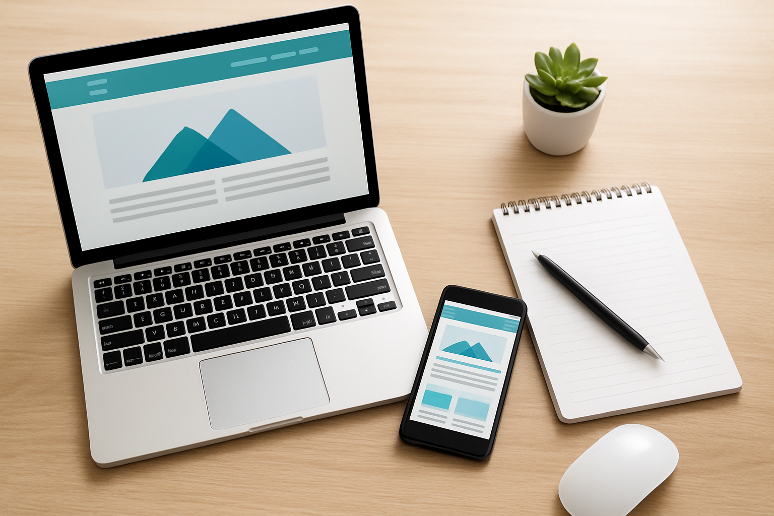 Profesjonalny projekt nowoczesnej responsywnej strony internetowej na urządzeniach mobilnych i desktopowych – ilustracja artykułu