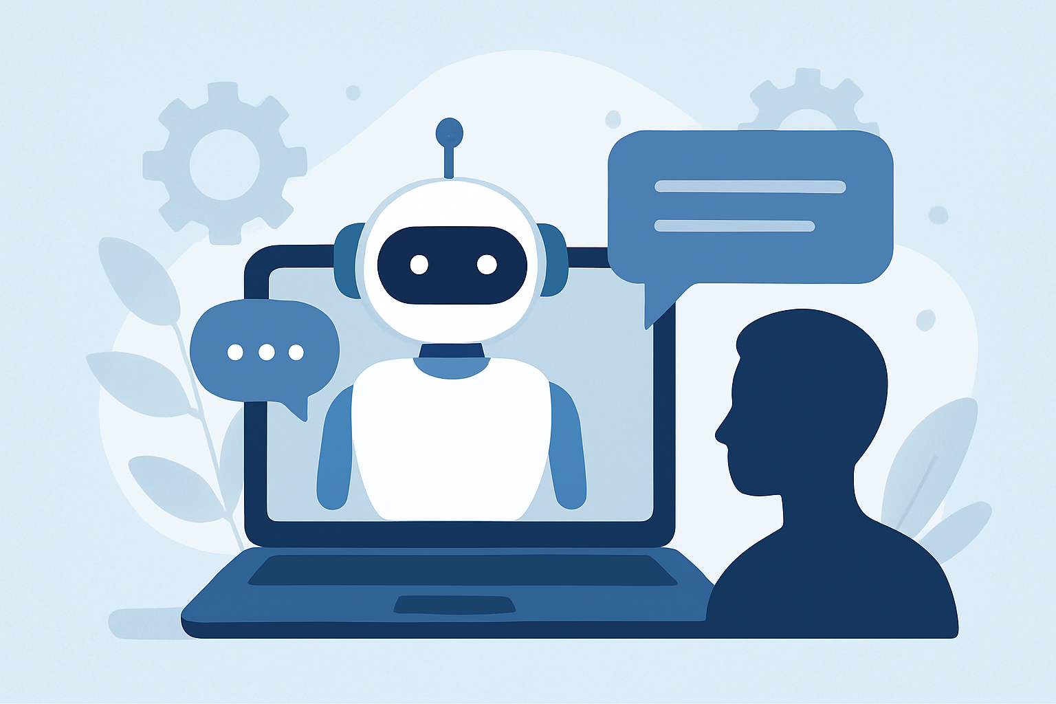 Ilustracja chatbotów i automatyzacji w obsłudze klienta w środowisku biznesowym – ilustracja artykułu