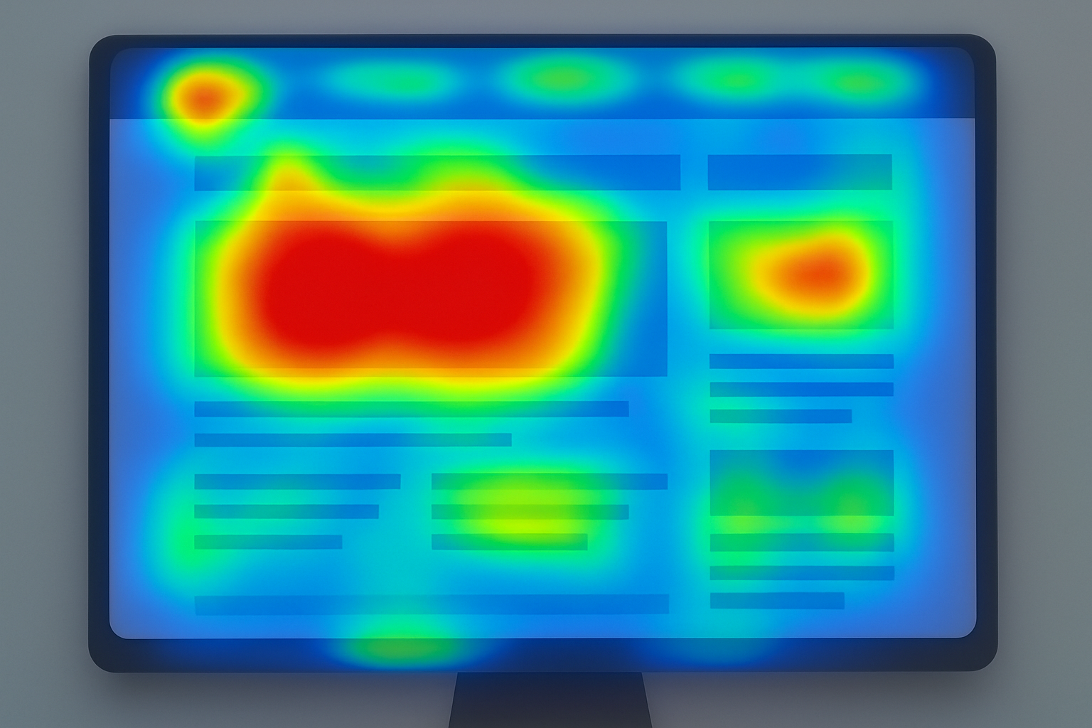 Mapa cieplna na stronie internetowej ilustrująca zachowania użytkowników – ilustracja artykułu