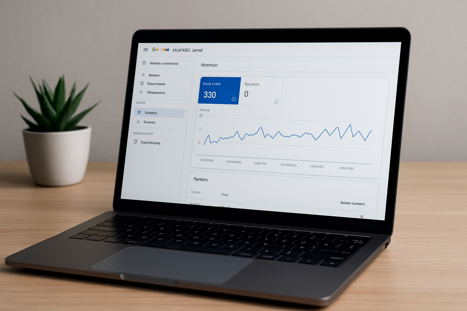 Wizualizacja pulpitu Google Search Console ilustrująca proces indeksacji strony – ilustracja artykułu
