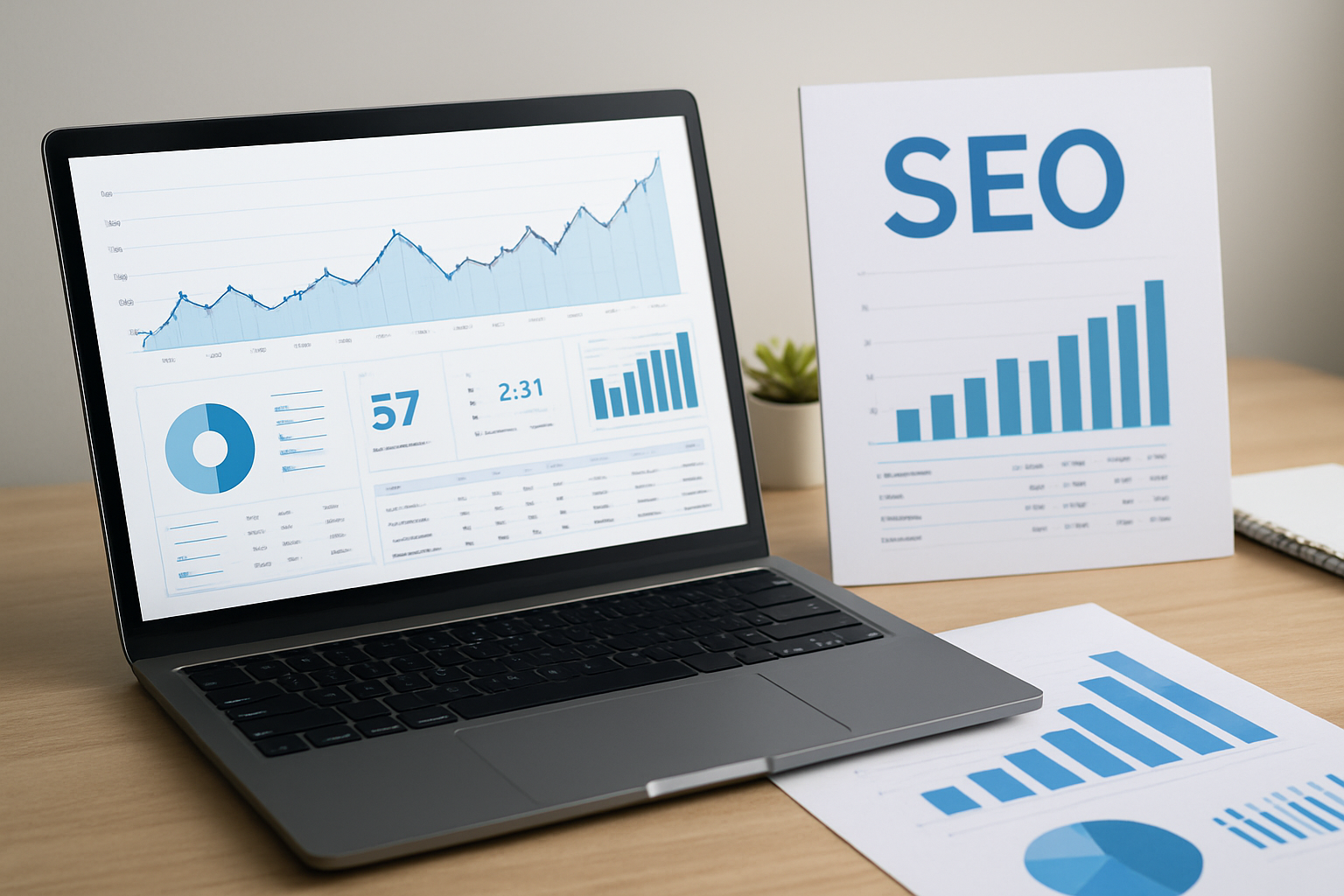 Automatyczne generowanie i wysyłanie raportów SEO do klientów, wykresy i analizy w kampaniach marketingowych – ilustracja artykułu