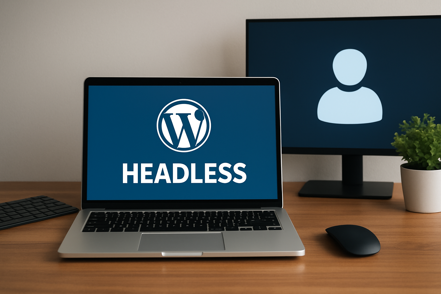 Ilustracja przedstawiająca podział backendu i frontendu w headless WordPress – ilustracja artykułu