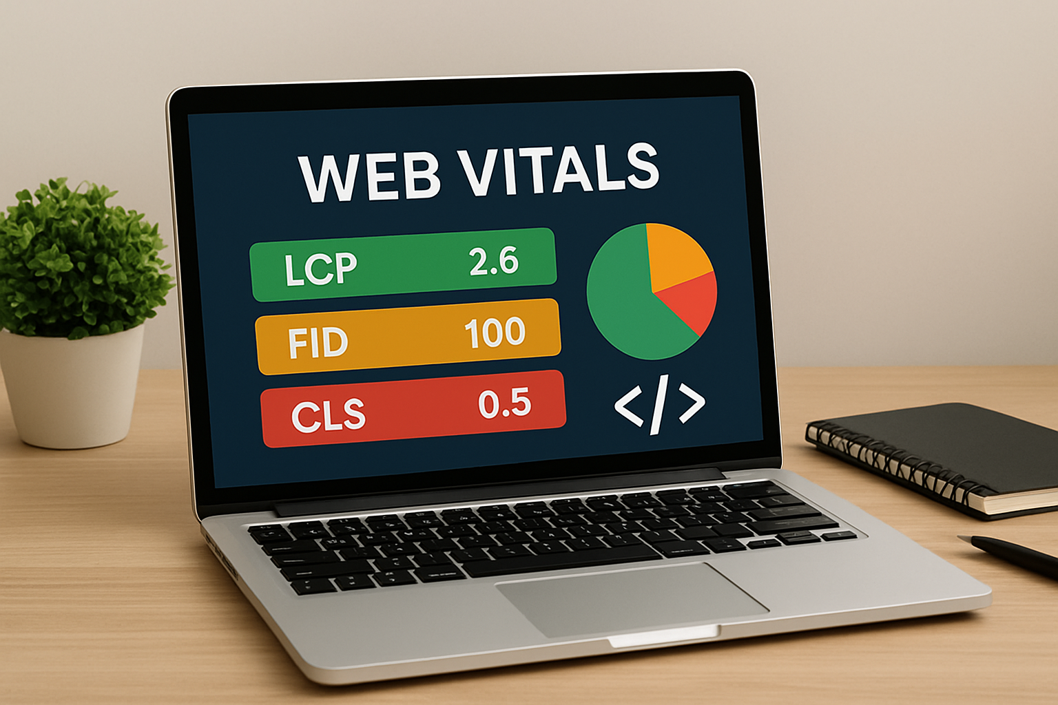 Infografika przedstawiająca optymalizację wskaźników Web Vitals na stronie internetowej – ilustracja artykułu