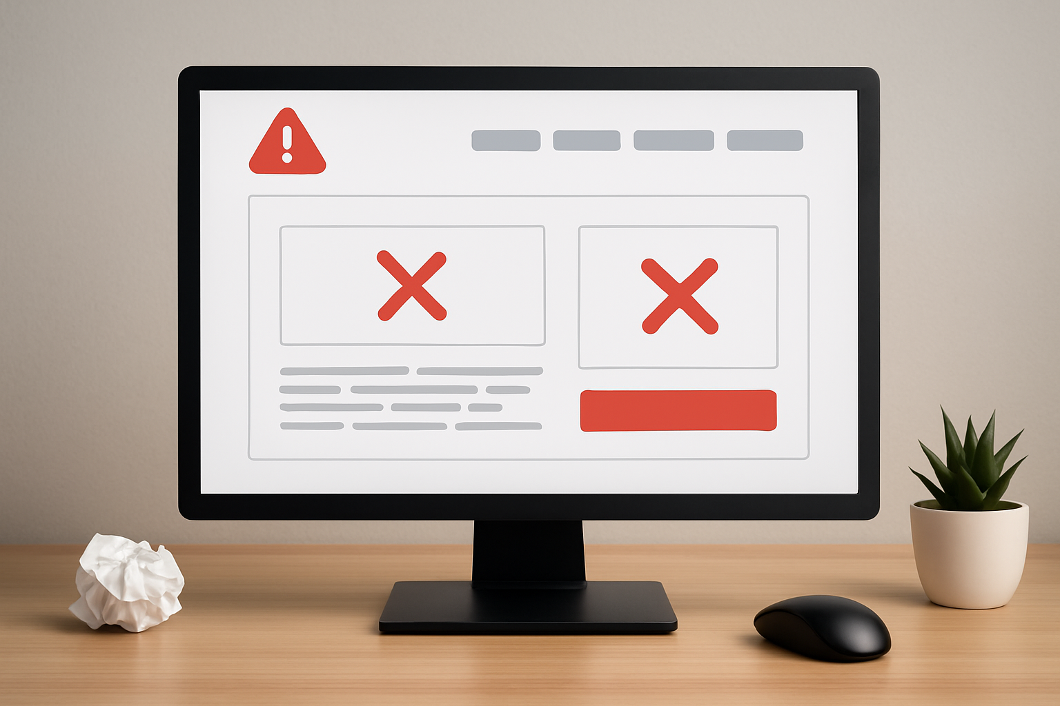 Plan błędów na stronach internetowych do naprawy w kontekście projektowania witryn – ilustracja artykułu