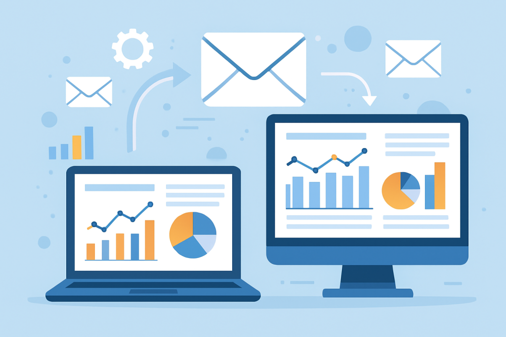 Automatyczne generowanie i wysyłanie raportów SEO do klientów, wykresy i analizy w kampaniach marketingowych