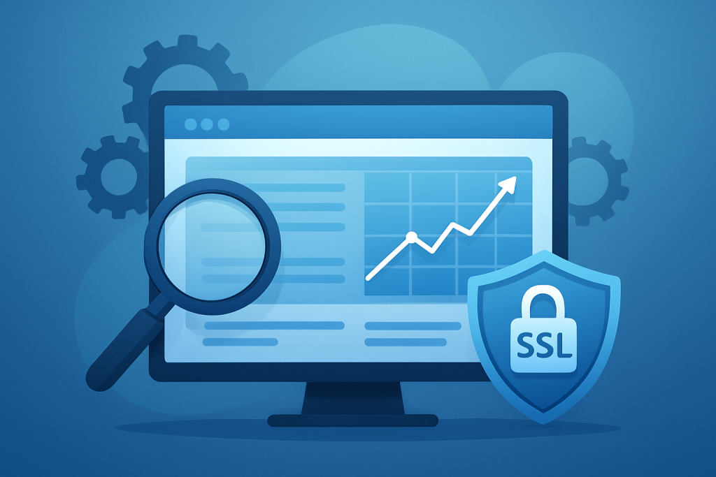 Ilustracja optymalizacji SEO technicznego na stronie internetowej