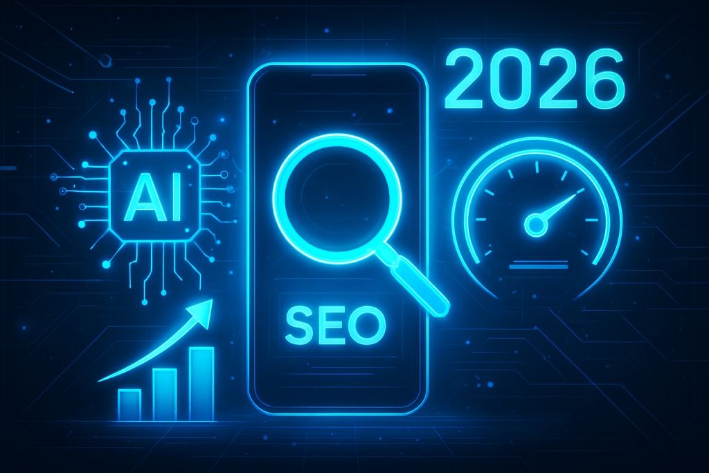 Futurystyczna koncepcja SEO i aktualizacji Google w 2026 roku