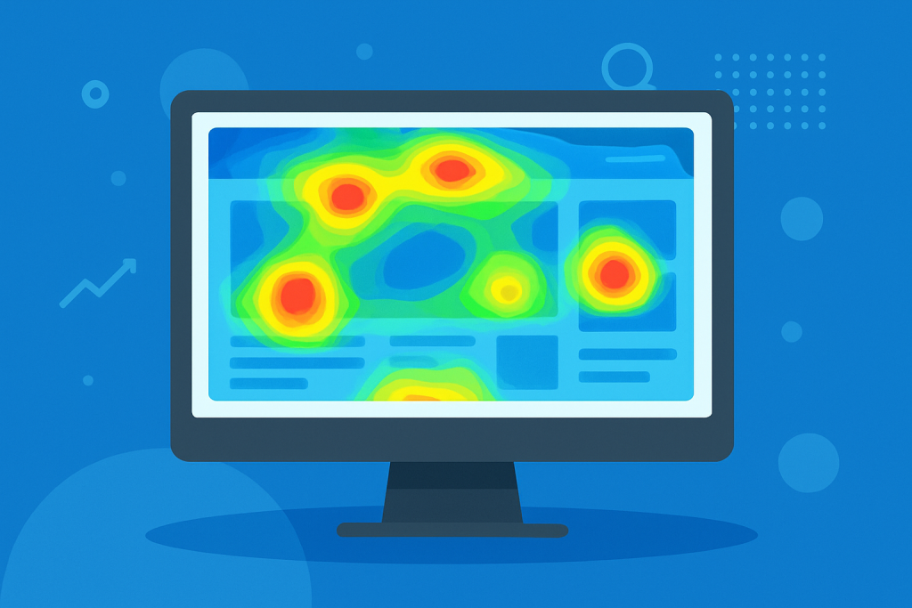 Mapa cieplna na stronie internetowej ilustrująca zachowania użytkowników